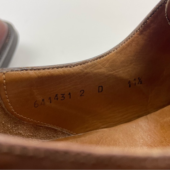 Santoni Cap Toe Oxford Derby Shoe Burgundy Leather Mens US Size 11.5 M - Picture 12 of 13